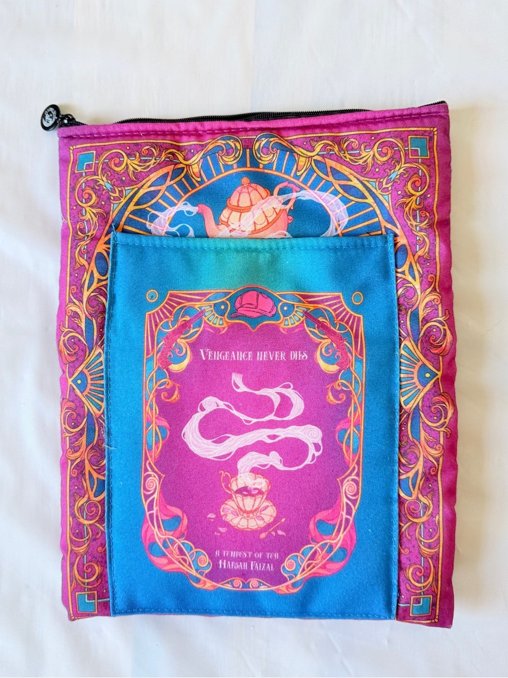 FairyLoot book sleeve padded pouch pink blue Tempest of Tea Hafsah Faizal nWOT